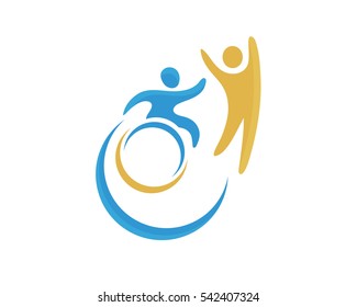 Modern Passionate Disability People Support Logo