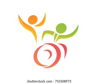 Modern Passionate Disability People Support Logo