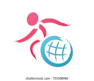Modern Passionate Disability People Support Logo