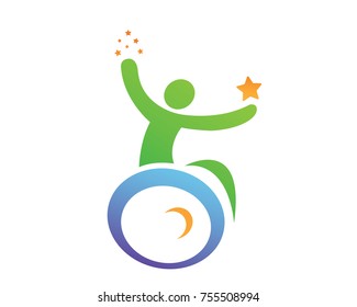 Modern Passionate Disability People Support Logo