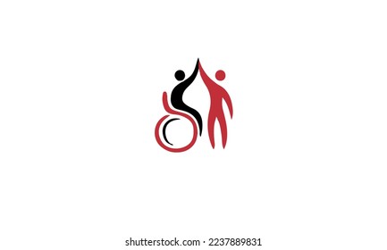 
Modern Passionate Disabled Persons Support Wheelchair Logo Illustration