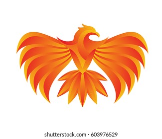Modern Passionate Flaming Eagle Logo
