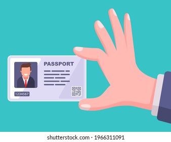 modern passport plastic card. flat vector illustration.