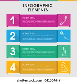 Modern paste infographic template. infographic design with paste icons includes cream tube, toothbrush. can be used for presentation, diagram, annual report, web design.