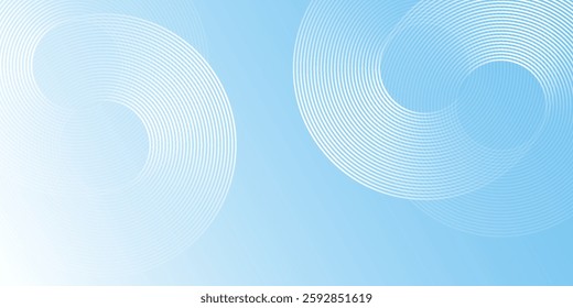 Modern pastel colorful blue and white gradations. Circle effect style geometric backdrop abstract