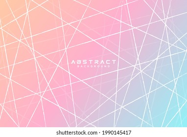 Modern pastel gradient background design. Creative white abstract line overlap pattern. Graphic element, Simple bright colorful backdrop. Can be used for wallpaper, poster, cover, banner.