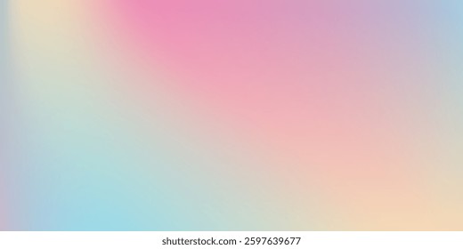 Modern pastel rainbow. Light blue  pink and yellow color vector banner. Pastel gradient sky pattern simple modern