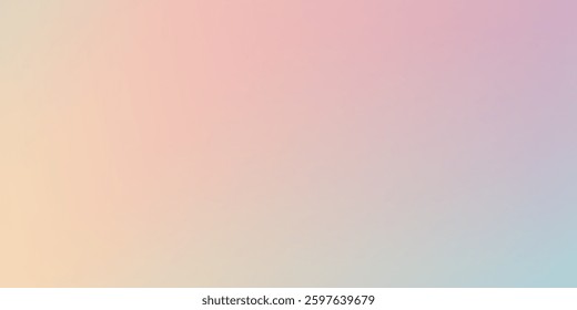 Modern pastel rainbow. Light blue  pink and yellow color vector banner. Pastel gradient sky pattern simple modern abstract design