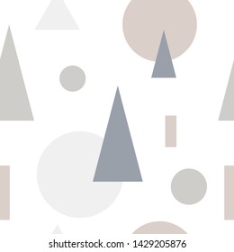 Modern pastel seamless nursery pattern in scandinavian style. Nordic graphic design, unique stylish print for interior, clothes and other decor. Vector EPS and jpg image, clipart, editable isolated