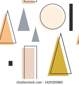 Modern pastel seamless nursery pattern in scandinavian style. Nordic graphic design, unique stylish print for interior, clothes and other decor. Vector EPS and jpg image, clipart, editable isolated