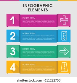 Modern path infographic template. infographic design with path icons includes road, forward. can be used for presentation, diagram, annual report, web design. 