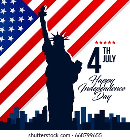 Modern Patriotic 4th Of July United States Of America Independence Day Illustration, Suitable For Social Media, Print, Background and Other Celebration Purpose