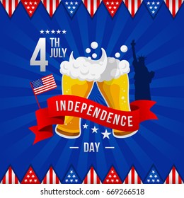 Modern Patriotic 4th Of July United States Of America Independence Day Celebration Illustration, Suitable For Social Media, Print, Background and Other Celebration Purpose