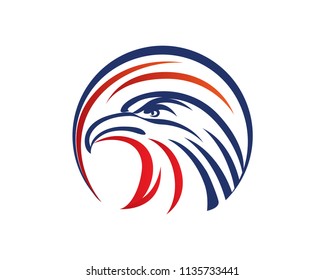 Modern Patriotic American Eagle Badge Logo In Isolated White Background