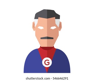Modern Patriotic Superhero Flat Avatar