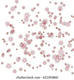 Modern pattern. Abstract background with chaotically scattered Atomic Models. Scientific Style. Trend pattern for Prints, Paper, Textiles and Wallpaper.