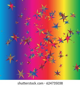 Modern pattern. Abstract background with confetti falling stars of different size and color shades. Trendy Pattern Confetti Falling Stars for Print, Paper, Textile, Wallpaper.