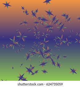 Modern pattern. Abstract background with confetti falling stars of different size and color shades. Trendy Pattern Confetti Falling Stars for Print, Paper, Textile, Wallpaper.