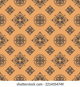Modern pattern abstract shapes common geometric ornament motif seamless background. Geometrical grunge texture fabric design textile swatch ladies dress, man shirt, cloth fashion, all over print block