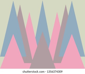 modern pattern bright print pink blue light triangles