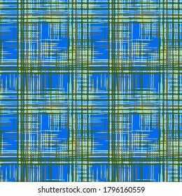 Modern Pattern with Colorful Lines. Abstract Texture with Crossing Stripes. Seamless Tartan Pattern. Seamless Stripes. Ethnic Print Imitation of Grass Mat.