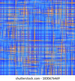 Modern Pattern with Colorful Lines. Abstract Texture with Crossing Stripes. Seamless Tartan Pattern. Seamless Stripes. Ethnic Print Imitation of Grass Mat.