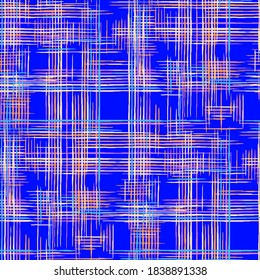 Modern Pattern with Colorful Lines. Abstract Texture with Crossing Stripes. Ethnic Print Imitation of Grass Mat. Seamless Stripes. Seamless Tartan Pattern.