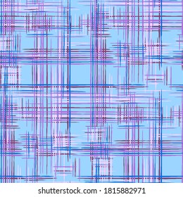 Patrón moderno con líneas coloridas. Patrón Tartán sin Maravilla. Textura abstracta con franjas cruzadas. Imitación de impresión étnica de hierba de hierba. Rayas sin foco.