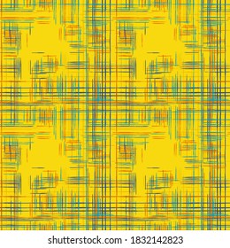 Modern Pattern with Colorful Lines. Seamless Stripes. Abstract Texture with Crossing Stripes. Ethnic Print Imitation of Grass Mat. Seamless Tartan Pattern.