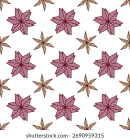A modern pattern combining blossoms with geometric order to evoke harmony between nature and design. Perfect for use on apparels.