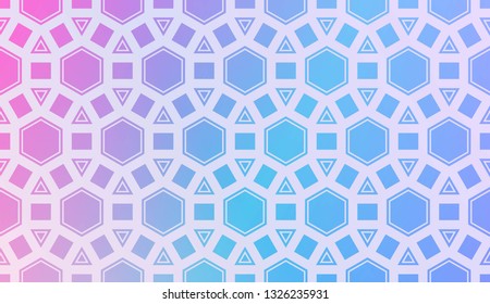 Modern Pattern With Curved Line. Geometric Elements. Blurred Gradient Background. Design For Screen, Presentation, Wallpaper. Holiday Object. Vector Illustration.