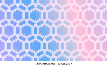 Modern Pattern With Curved Line. Geometric Elements. Blurred Gradient Background. Design For Screen, Presentation, Wallpaper. Holiday Object. Vector Illustration.