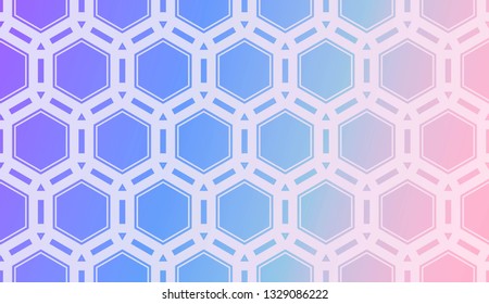 Modern Pattern With Curved Line. Geometric Elements. Blurred Gradient Background. Design For Screen, Presentation, Wallpaper. Holiday Object. Vector Illustration.