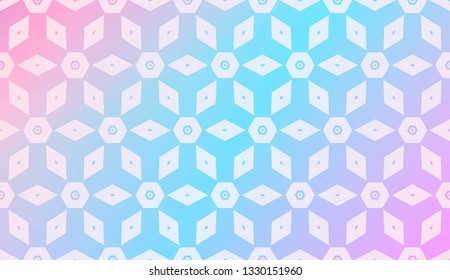 Modern Pattern With Curved Line. Geometric Elements. Blurred Gradient Background. Design For Screen, Presentation, Wallpaper. Holiday Object. Vector Illustration.