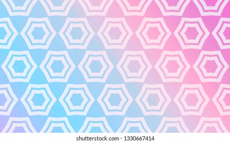 Modern Pattern With Curved Line. Geometric Elements. Blurred Gradient Background. Design For Screen, Presentation, Wallpaper. Holiday Object. Vector Illustration.