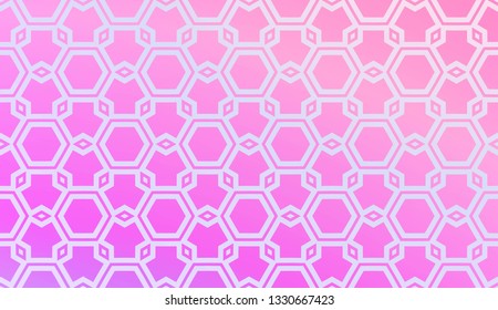 Modern Pattern With Curved Line. Geometric Elements. Blurred Gradient Background. Design For Screen, Presentation, Wallpaper. Holiday Object. Vector Illustration.