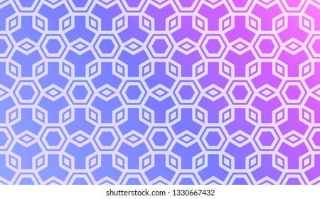 Modern Pattern With Curved Line. Geometric Elements. Blurred Gradient Background. Design For Screen, Presentation, Wallpaper. Holiday Object. Vector Illustration.
