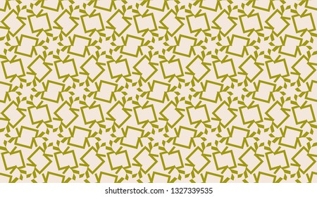 Modern pattern with curved line. Triangles, line, geometric elements. Vector illustration. Design for flyer, wallpaper, presentation, paper. Dirty olive color. Seamless.