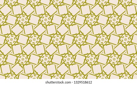 Modern pattern with curved line. Triangles, line, geometric elements. Vector illustration. Design for flyer, wallpaper, presentation, paper. Dirty olive color. Seamless.