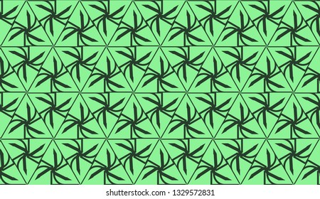 Modern pattern with curved line. Triangles, line, geometric elements. Vector illustration. Design for flyer, wallpaper, presentation, paper. Green color.