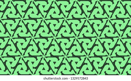 Modern pattern with curved line. Triangles, line, geometric elements. Vector illustration. Design for flyer, wallpaper, presentation, paper. Green color.
