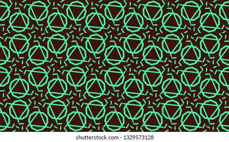 Modern pattern with curved line. Triangles, line, geometric elements. Vector illustration. Design for flyer, wallpaper, presentation, paper. Green color.