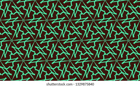 Modern pattern with curved line. Triangles, line, geometric elements. Vector illustration. Design for flyer, wallpaper, presentation, paper. Green color.