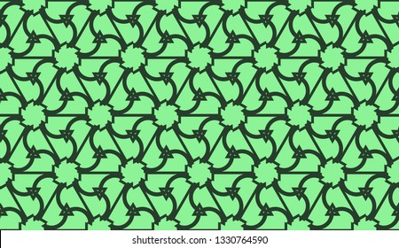 Modern pattern with curved line. Triangles, line, geometric elements. Vector illustration. Design for flyer, wallpaper, presentation, paper. Green color.