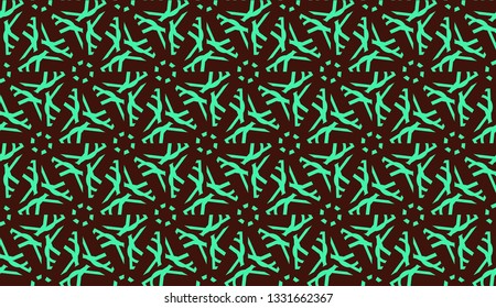 Modern pattern with curved line. Triangles, line, geometric elements. Vector illustration. Design for flyer, wallpaper, presentation, paper. Green color.