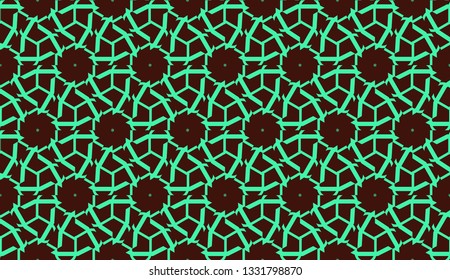 Modern pattern with curved line. Triangles, line, geometric elements. Vector illustration. Design for flyer, wallpaper, presentation, paper. Green color.