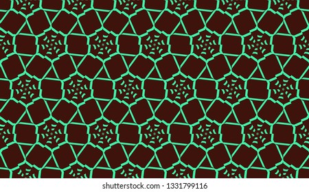Modern pattern with curved line. Triangles, line, geometric elements. Vector illustration. Design for flyer, wallpaper, presentation, paper. Green color.