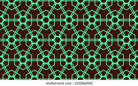 Modern pattern with curved line. Triangles, line, geometric elements. Vector illustration. Design for flyer, wallpaper, presentation, paper. Green color.