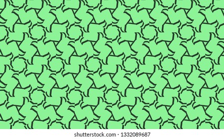 Modern pattern with curved line. Triangles, line, geometric elements. Vector illustration. Design for flyer, wallpaper, presentation, paper. Green color.