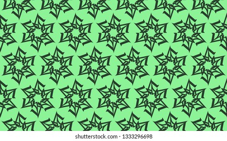 Modern pattern with curved line. Triangles, line, geometric elements. Vector illustration. Design for flyer, wallpaper, presentation, paper. Green color.